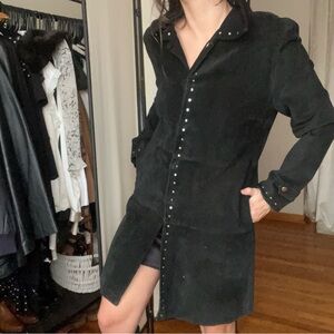 SOLD Express Black Suede Studded Jacket